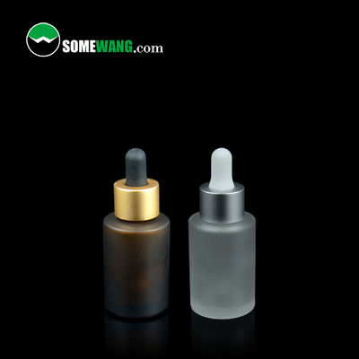 30ml Cosmetic Serum Glass Dropper 1.2in ขวดน้ำมันหอมระเหยแก้วสีเหลืองอำพัน
