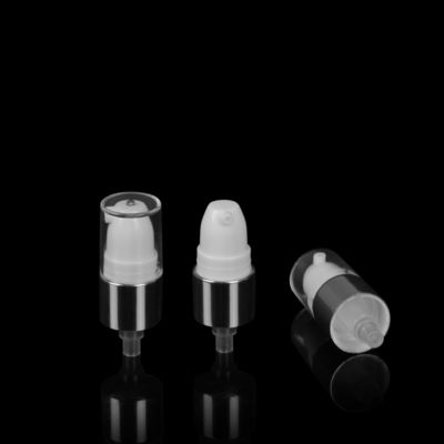 0.22 - 0.25cc อลูมิเนียมสีเงินเมทัลลิกโครเมี่ยมทรีทเม้นต์ Fine Mist Sprayer Pump 18/410
