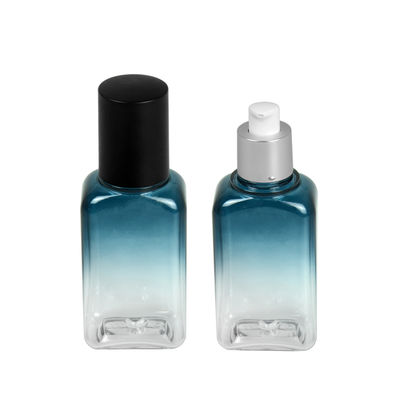 60ml 100ml 120ml ขวดพลาสติกเปล่าสี่เหลี่ยมสำหรับขวดเซรั่มโลชั่นพร้อมปั๊ม