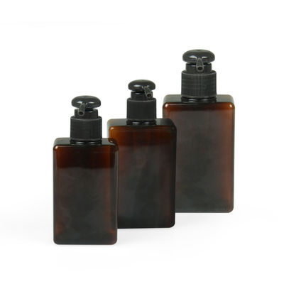 100ml 200ml 250ml ขวดครีม Petg 24/410 ขวดแชมพูสีเหลืองอำพัน